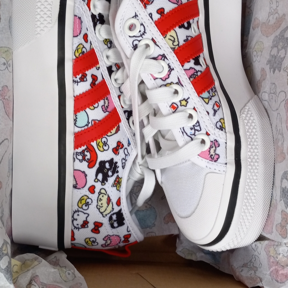 Adidas Originals (Unisex) Nizza Platform Sneakers J- Hello Kitty& Sanrio Friends - Picture 14 of 16